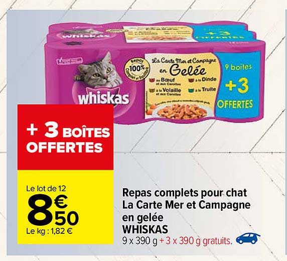 repas complets pour chat la carte mer et campagne en gelée whiskas