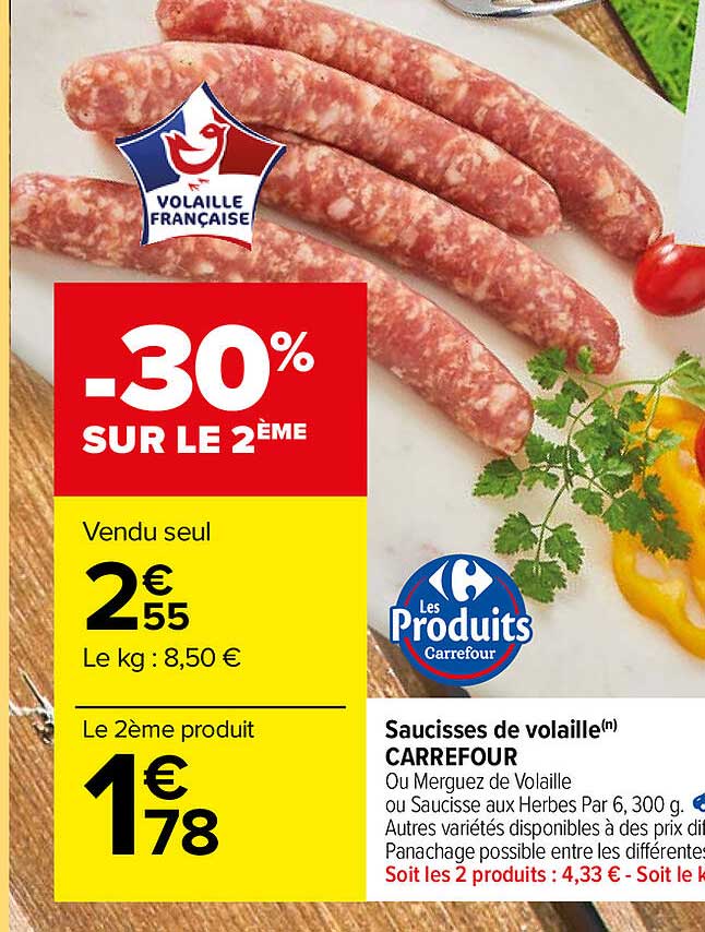 Saucisses De Volaille Carrefour