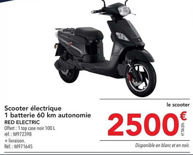 scooter électrique 1 batterie 60 km autonomie red electric