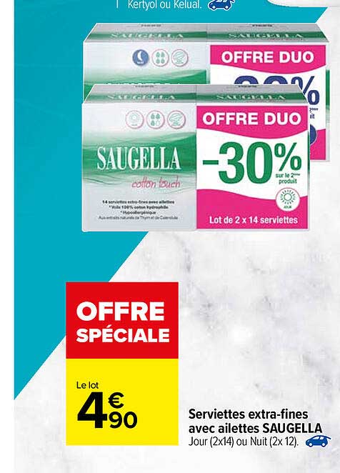 Serviettes Extra-fines Avec Ailettes Saugella