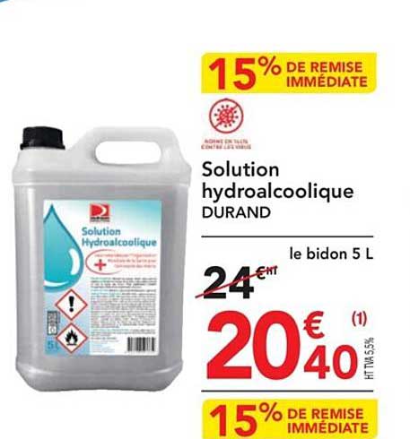 solution hydroalcoolique durand