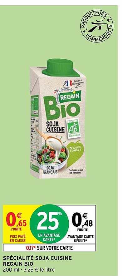 Spécialité Soja Cuisine Regain Bio