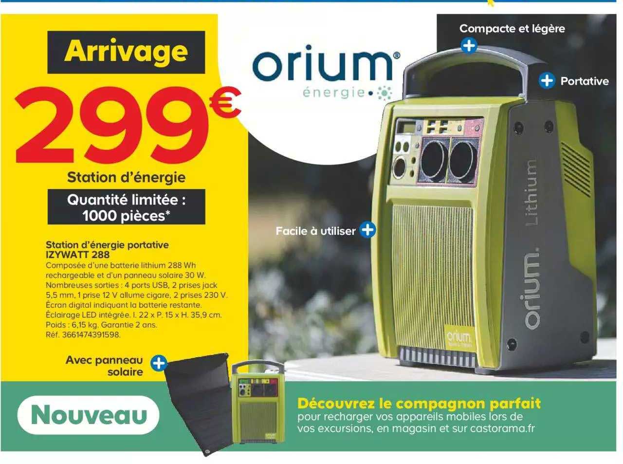 station d'énergie portative izywatt 288 orium