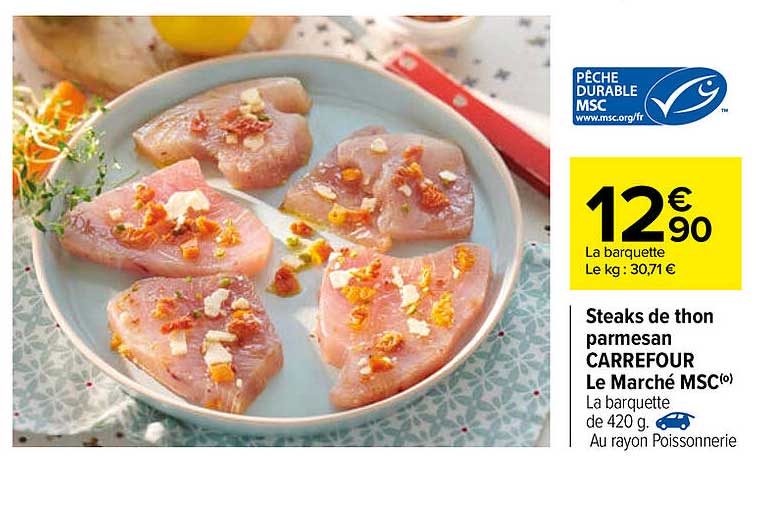 Steaks De Thon Parmensan Carrefour  Le Marche Msc