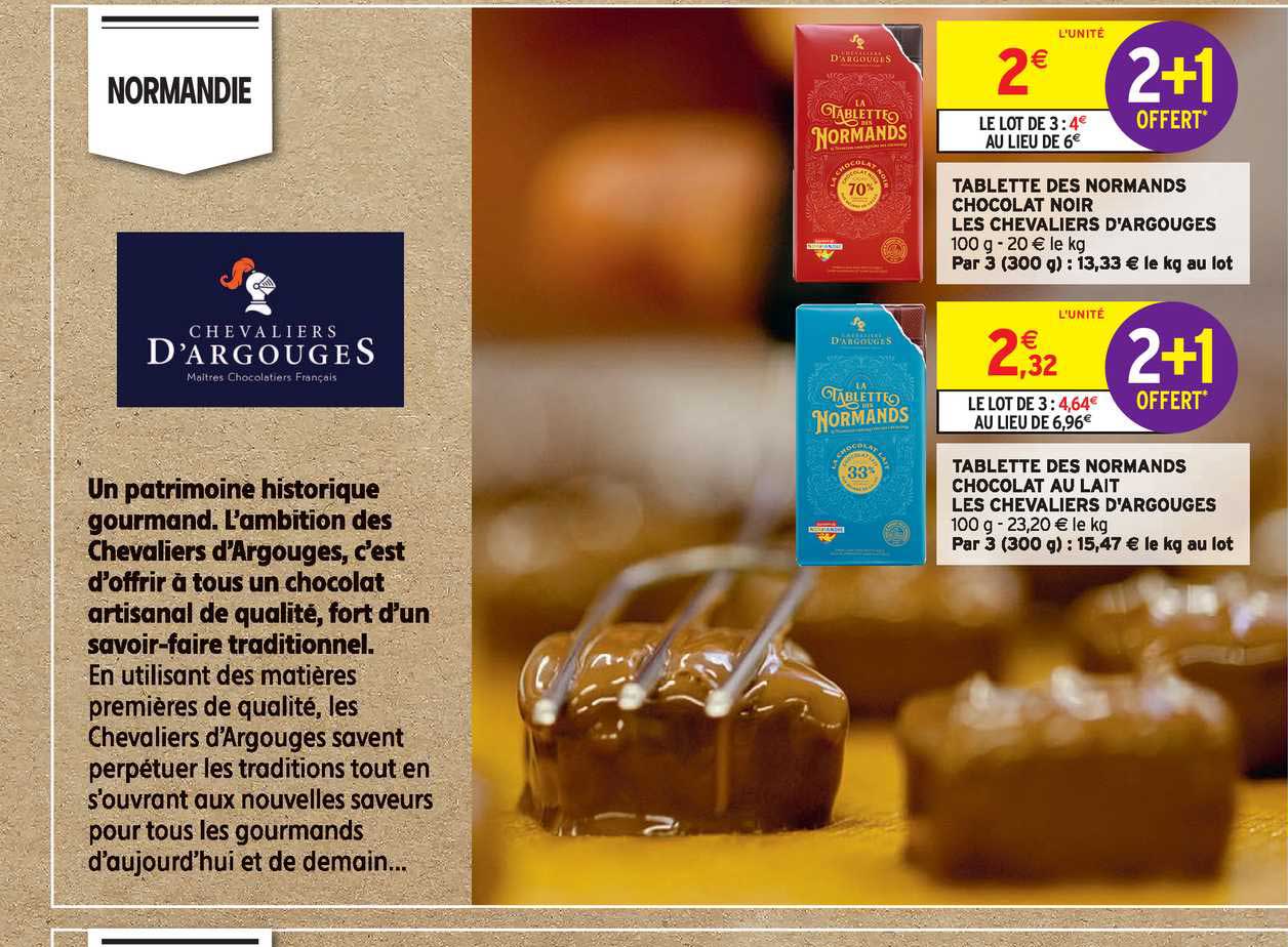 tablette des normands chocolat noir les chevaliers d'argouges, tablette des normands chocolat au lait les chevaliers d'argouges
