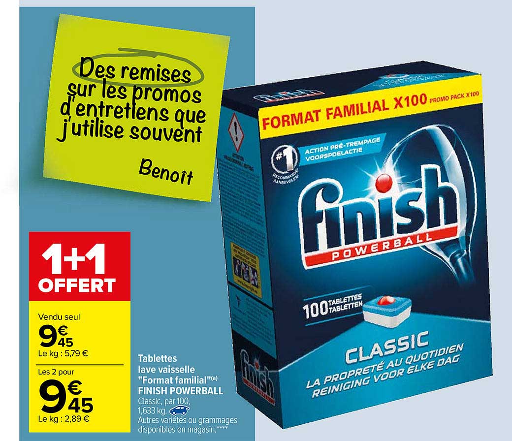 tablettes lave vaisselle "format familial" finish powerball