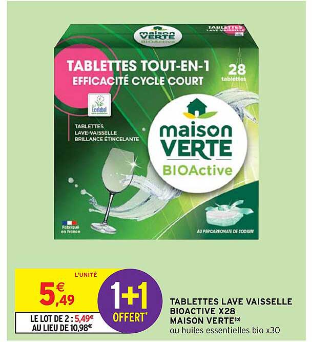 tablettes lave vaisselle bioactive x28 maison verte