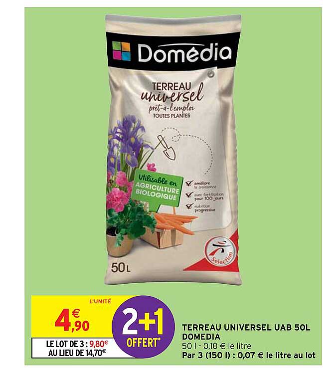 terreau universel uab 50 l domedia