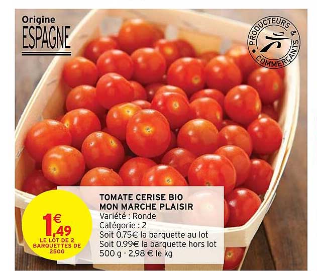tomate cerise bio mon marché plaisir
