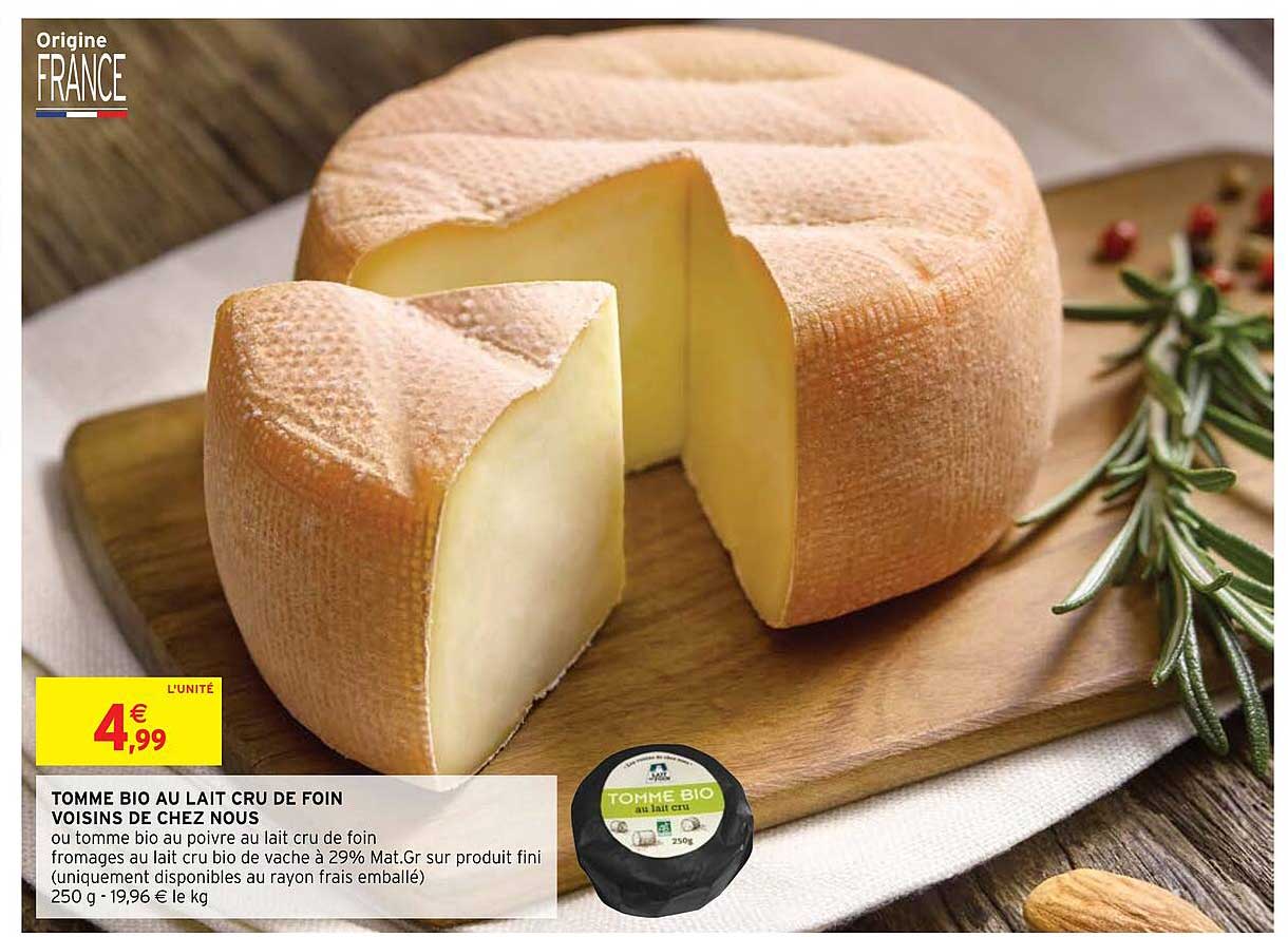 tomme bio au lait cru de foin voisins de chez nous