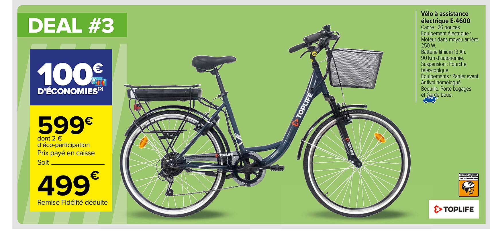 vélo à assistance électrique e-4600 toplife
