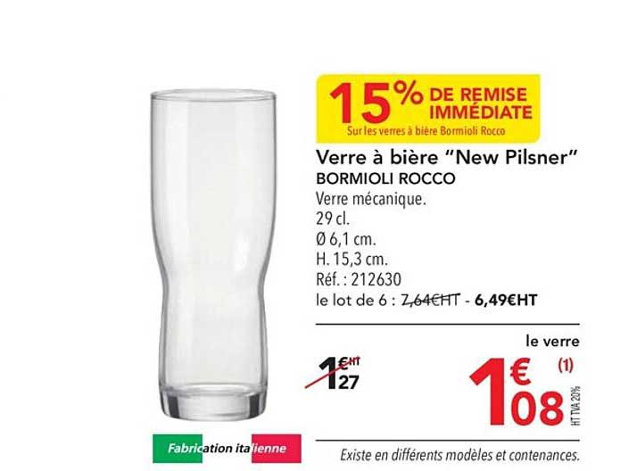 verre à bière "new pilsner" bormioli rocco