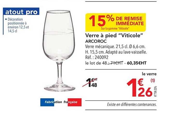 verre à pied "viticole" arcoroc
