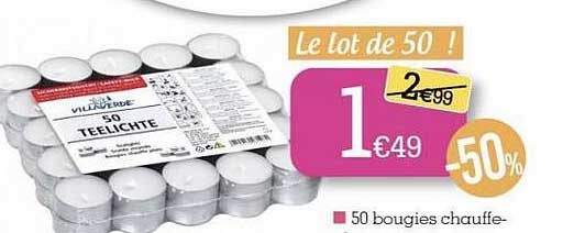 50 bougies chauffe-plat