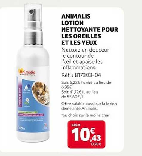 animalis lotion nettoyante pour les oreilles et les yeux