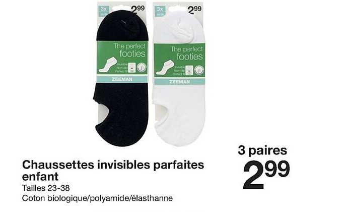 chaussettes invisibles parfaites enfant