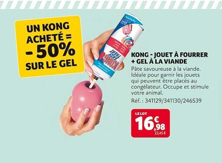 kong - jouet à fourrer + gel à la viande