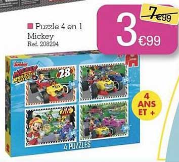 Puzzle 4 En 1 Mickey