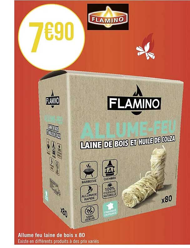 Allume Feu Laine De Bois X 80 Flamino