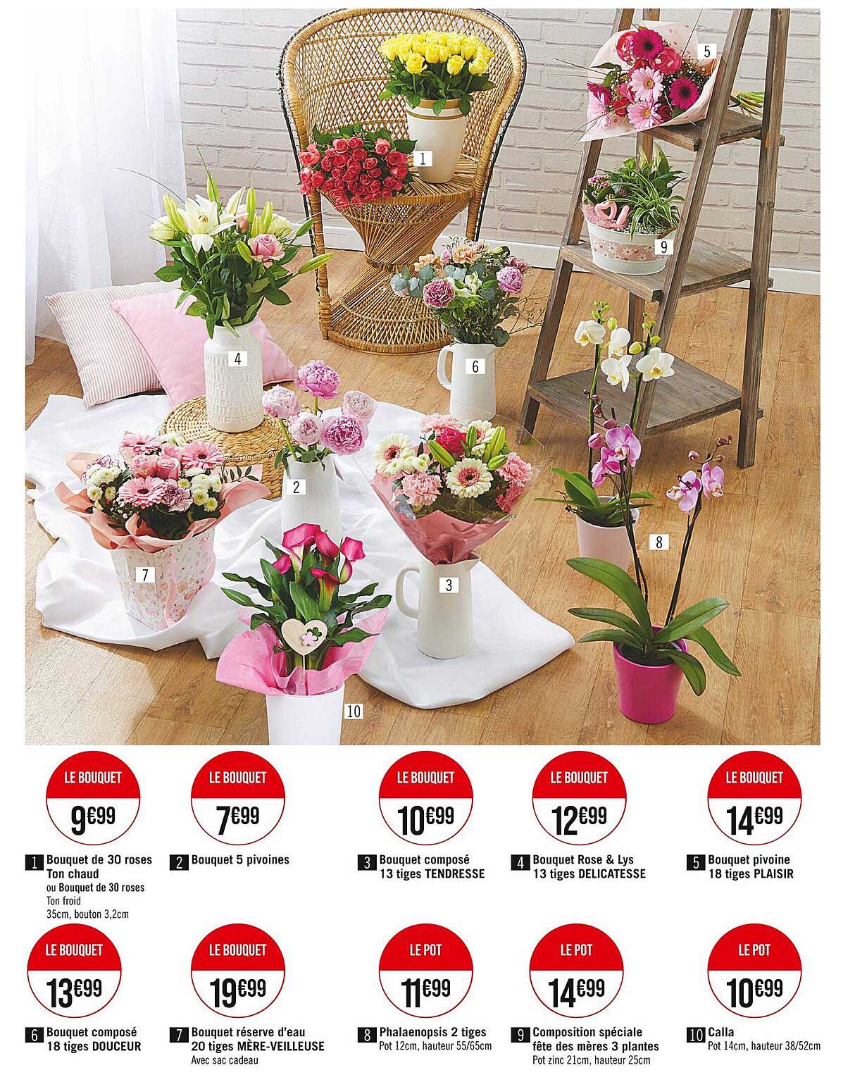 bouquet de 30 roses ton chaud, bouquet 5 pivoines, bouquet composé 13 tiges tendresse, bouquet rose & lys 13 tiges delicatesse, bouquet pivoine 18 tiges plaisir, bouquet composé 18 tiges douceur