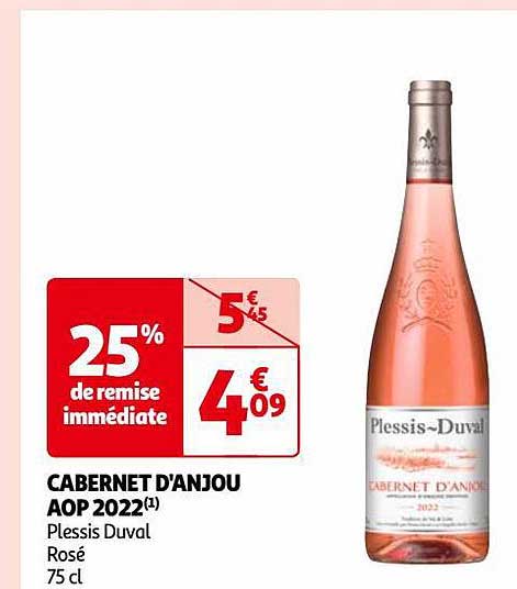 cabernet d'anjou aop 2022 plessis duval rosé