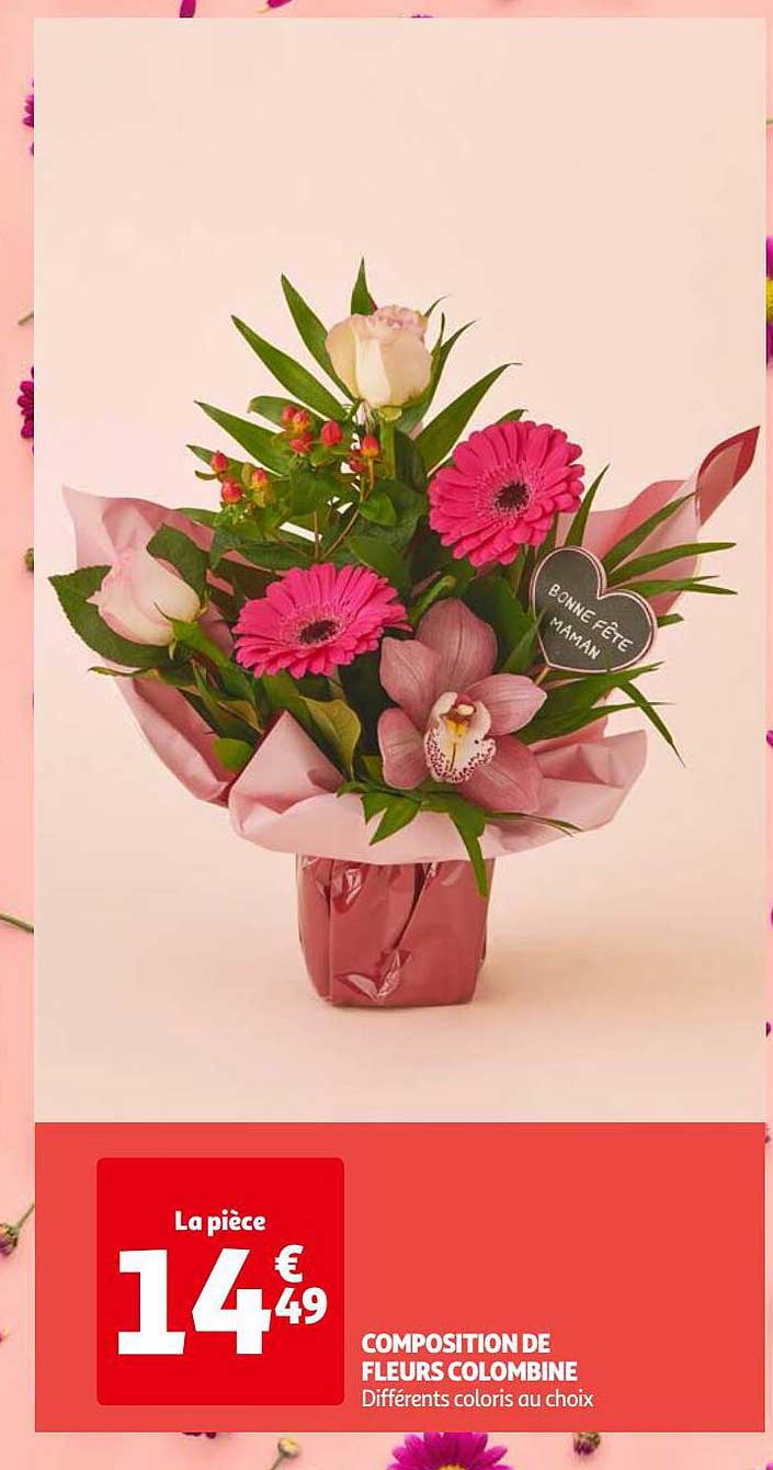 composition de fleurs colombine