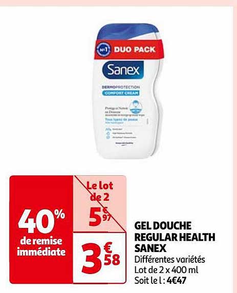 gel douche regular health sanex