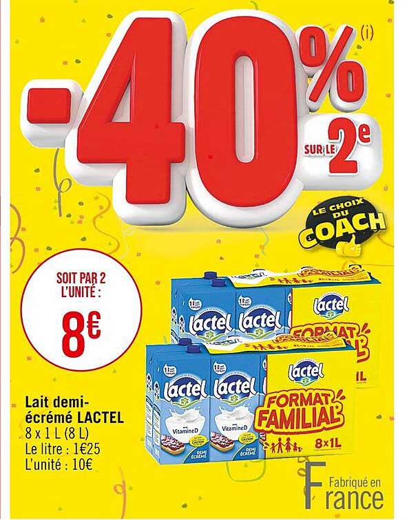lait demi-écrémé lactel