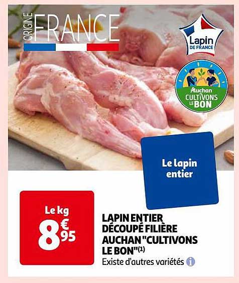 lapin entier découpé filière auchan "cultivons le bon"