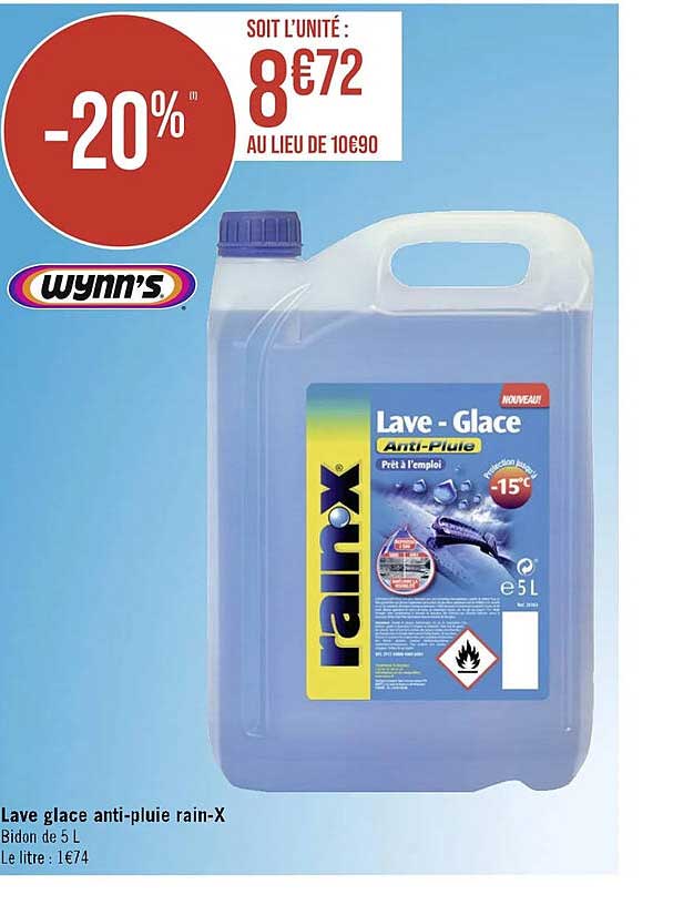 lave glace anti-pluie rain-x wynn's