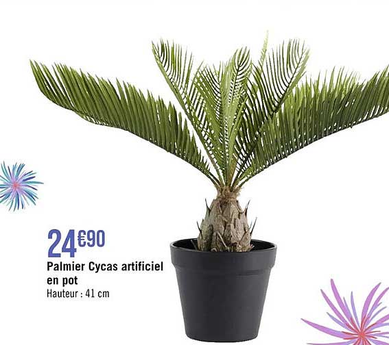 palmier cycas artificiel en pot