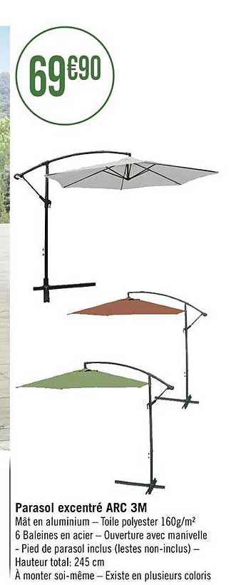 parasol excentré arc 3m
