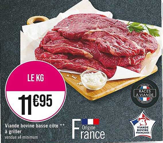 viande bovine basse côte**à griller