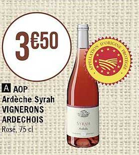 Aop Ardèche Syrah Vignerons Ardéchois