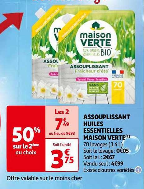 assouplissant huiles essentielles maison verte