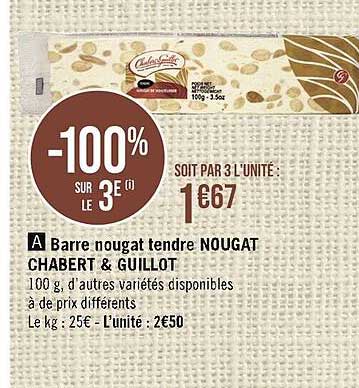 barre nougat tendre nougat chabert & guillot
