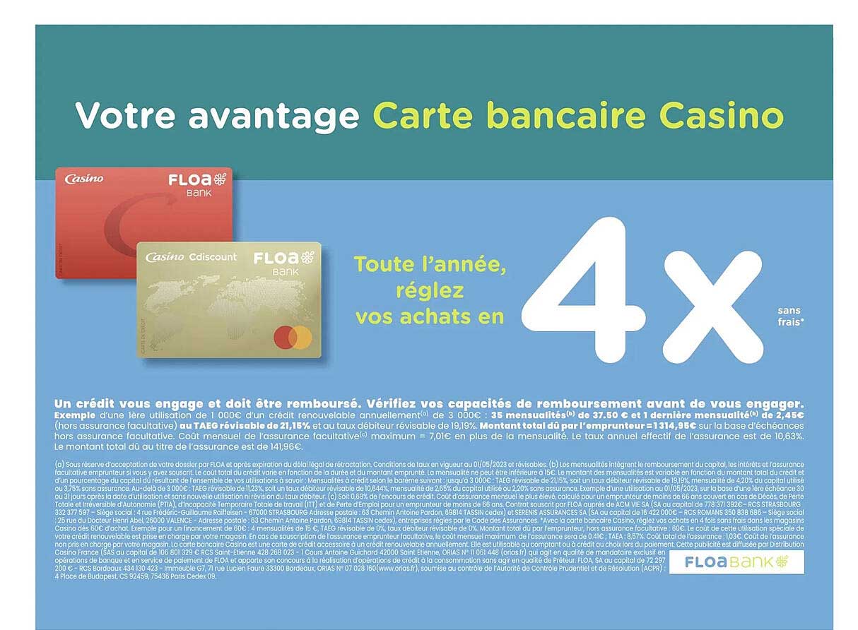 carte bancaire casino