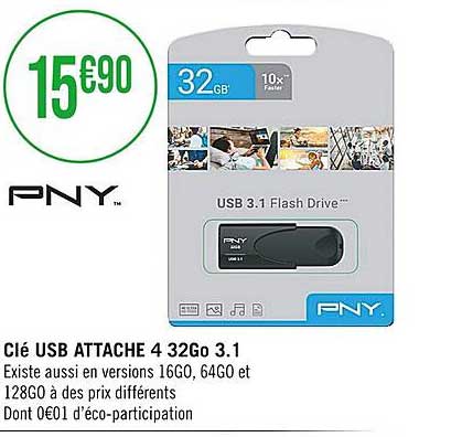 clé usb attache 4 32go 3.1 pny