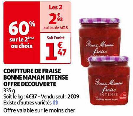 confiture de fraise bonne maman intense offre découverte