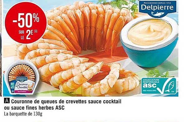 Couronne De Queues De Crevettes Sauce Cocktail Ou Sauce Fines Herbes Asc