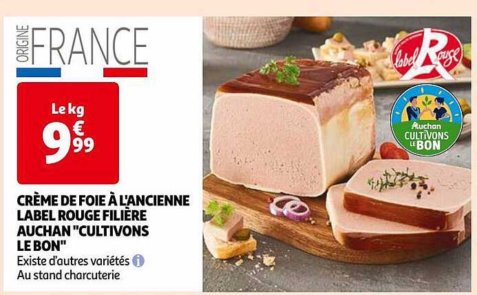 crème de foie à l'ancienne label rouge filière auchan "cultivons le bon"