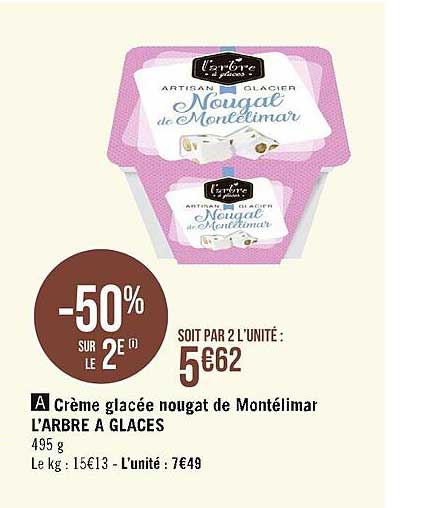 crème glacée nougat de montélimar l'arbre à glaces