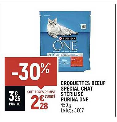Croquettes Bœuf Spécial Chat Stérilisé Purina One