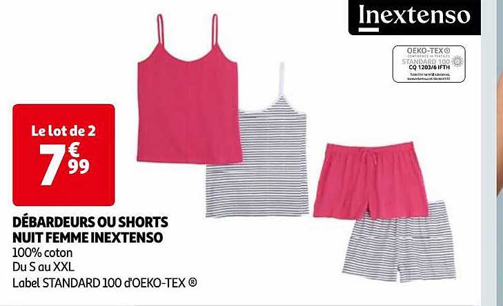 Débardeurs Ou Shorts Nuit Femme Inextenso