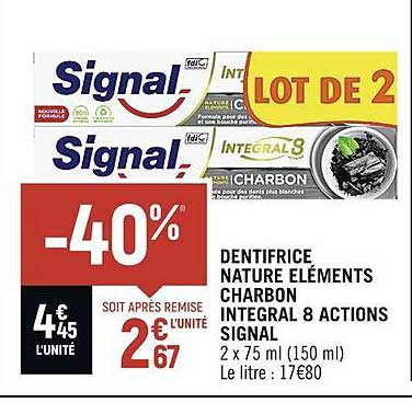 dentifrice nature éléments charbon intégral 8 actions signal