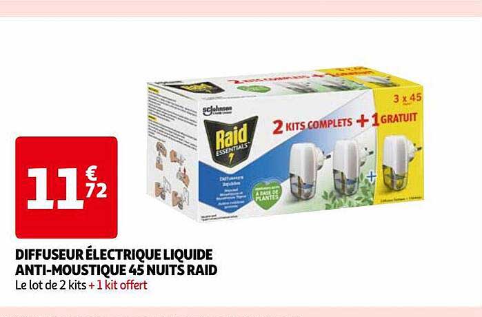 diffuseur électrique liquide anti-moustique 45 nuits raid