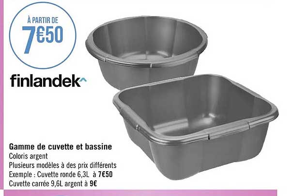 gamme de cuvette et bassine finlandek