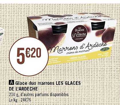 Glace Duo Marrons Les Glaces De L'ardèche