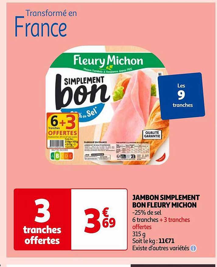 jambon simplement bon fleury michon