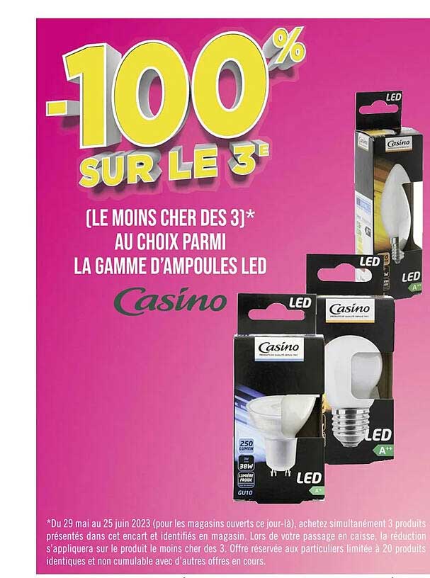 la gamme d'ampoules led casino